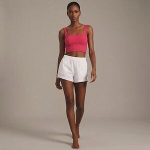 NWT $30 The Hannah Seamless Textured Tank Pink  Plaid Ribbed Edition S/M